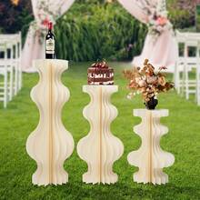SimbkIuils 3PCS Cylinder Pedestal Stands For Party, Foldable Display Paper Round Cylinder Columns, Cardboard Display Paper Columns For Wedding, Birthday, Party, Backdrop, Christmas - Rượu sâm banh - Xem 1