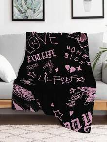 Lil P-Peep Hot Singer Blanket Sofa Blankets For Bed Furry Plush Bedspread The Knee Throw Covers & Throws Double Fluffy Soft Home (4) - 白色 - 查看 1