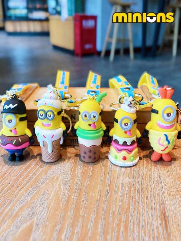 Minions 1pc Minions Cartoon Keychain Pendant, High-Quality Metal Hanging Decoration, Suitable For Keys, Bags, And Various Hanging Accessories, Creative Gift For School Stationery