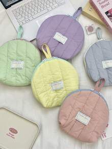 1 buc. Geantă de depozitare minimalistă, matlasată, în formă de coajă moale, culoare solidă, geantă de depozitare portabilă, multifuncțională, cu capacitate mare, pentru călătorii, geantă de mână pentru femei, geantă de căptușeală, geantă de depozitare pentru lenjerie intimă, geantă mică pentru cosmetice, geantă de machiaj, geantă de depozitare pentru îngrijirea pielii, geantă de depozitare pentru absorbante igienice, depozitare pentru prosoape, geantă de depozitare pentru bagaje, articole de călătorie, articole de zi cu zi, cadouri de ziua de naștere, cadouri de Crăciun