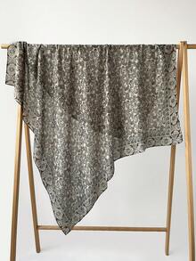 1pc 135cm Autumn/Winter Paisley Print Linen Feel Scarf, Warm And Windproof Headscarf Shawl