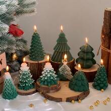 1 pièce Bougies parfumées en forme d'arbre de Noël, bougie d'aromathérapie en cire de soja faite à la main, pour la décoration de Noël, la décoration d'intérieur hivernale, les cadeaux de Noël, la décoration festive de la maison, le cadeau de bougie de Noël, les cadeaux pour la meilleure amie, le cadeau pour femme, le cadeau d'hiver, les décorations de Noël, les cadeaux de Noël