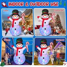 2.43M Muñde Nieve Inflable para Navidad, decoración para Exteriores con bastón de Caramelo, Luces LED de Colores giratorias incorporadas, muñde Nieve Inflable para decoración de Patio - 366CM-trineo de renos - Ver 9