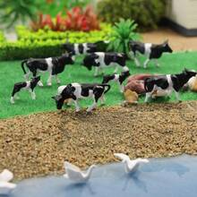 Farm Animals Figure Set36PCS 1:87 Well Painted Model Cows And Figures For HO Scale Model Train Scenery Layout Miniature Landscape New