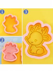 8件套圣诞饼干模具，驯鹿图案饼干印章，雪花烘焙工具，浮雕饼干模具