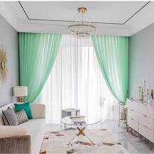 1pc Rod Pocket Sheer Curtain For Kids Room/Nursery, Light Filtering & Dust Proof - Multicolor - View 6