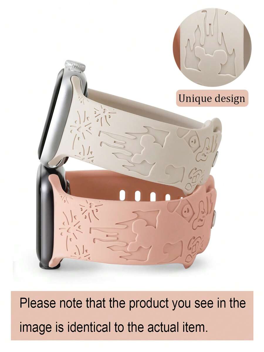 Set de 2 bandas de reloj de manzana de silicona grabadas con diseño de Snack y fuegos artificiales, compatibles con Apple Watch, tamaño 38/40/41/42/44/45/49mm, Ultra/9/Se/8/7/6/5/4/3/2/1