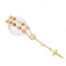 12 Pcs Faux Pearl Car Hanging Ornament | St. Benedict Medal & Cross Pendant | 8mm Beads | Spiritual Charm | Photobooth Props | Party Packs - Hồng - Xem 2