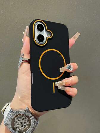 1pc New Fashion Skin-Friendly Ultra-Thin PC Magnetic Hard Shell High-End Minimalist Anti-Drop Phone Case Protective Cover Compatible With IPhone 11/12/13/14/15/16/17 Pro Max