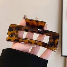 3Pcs/Set Of Retro Tortoise Shell Color Hair Clips For Women, High-End 2025 New Hair Clips For The Back Of The Head, Elegant Shark Clips - Brown - View 5