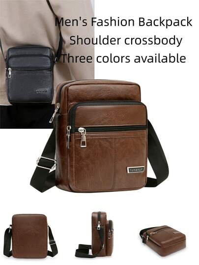 Premium Fashion Men's Sling Bag, Casual Printed Shoulder Bag, Small Coin Purse, Travel Holiday Gift, Men's Vacation Gift, Winter Outdoor Student Cycling Bag, Camping Shoulder Bag, Summer Back To School Shoulder Bag, Spring Study Supplies Wallet, College Backpack Valentine'S Day , Vintage