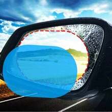 2pcs Car Electric Vehicle Rearview Mirror Rainproof Film Sticker Reversing Mirror Waterproof Film Electrostatic Water Flooding Film Rainy Day Glass Anti-Fog Film