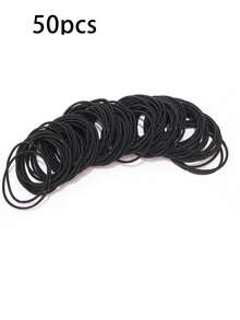 200/100/50/30/20 Pieces Black Hair Ties For Thick And Curly Hair Ponytail Holders Hair Elastic Suitable For Daily Life Hair, Tie Hair, Christmas Make-Up, Bride Make-Up, Outdoor Hair, Shower And Elastic Band Hair Rubber Bands Hair Rope ,Party ,Home,Skincare Accessories