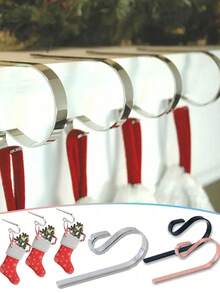 1 pieza Soporte dorado para calcetín de Navidad, ganchos para chimenea, ganchos antideslizantes para decoración del árbol de Navidad, adecuado para colgar decoraciones navideñas, ganchos para calcetín de Navidad en la chimenea, decoración de fondo para fiesta