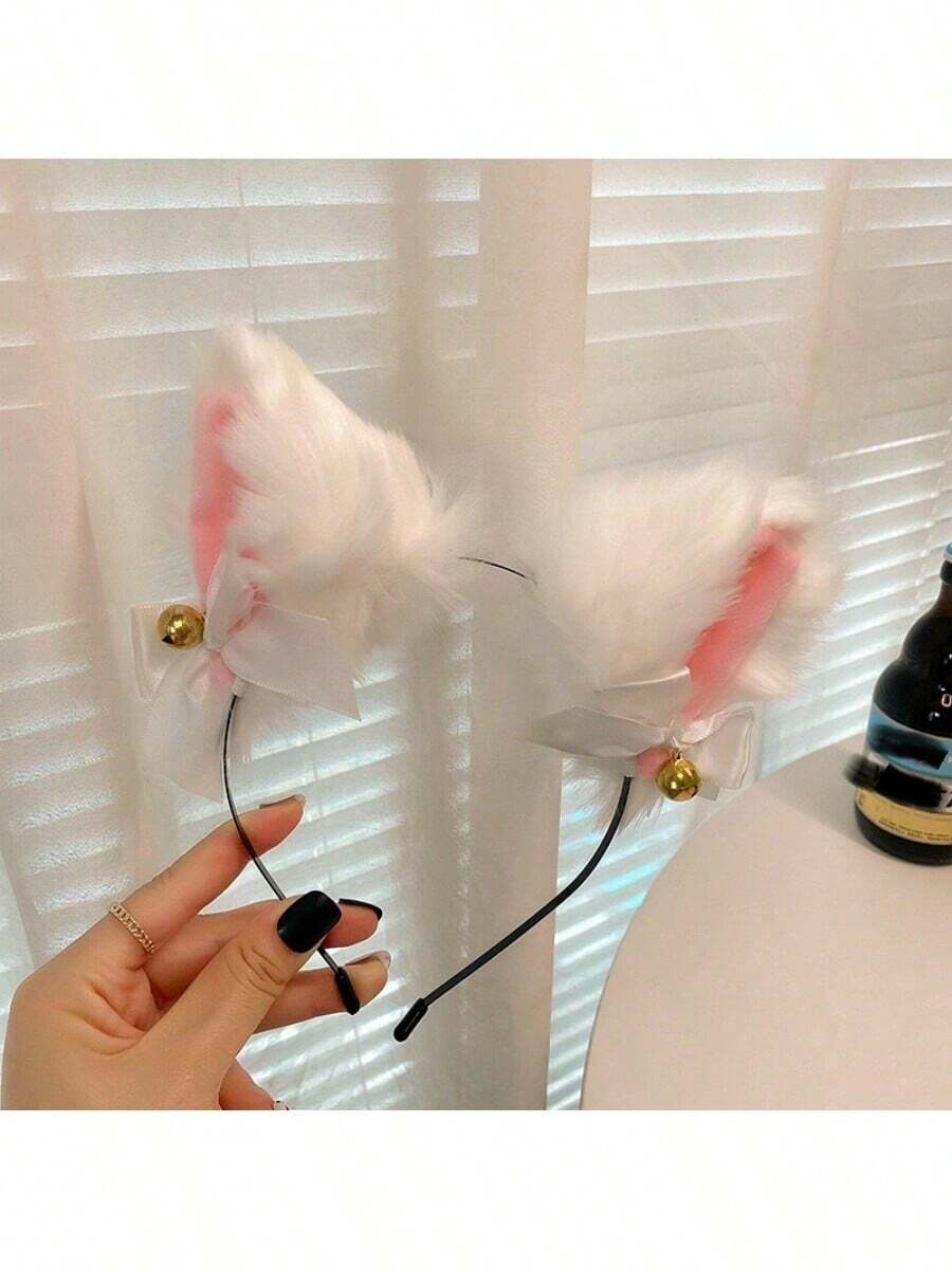 Cat Ears Headband Fox Headband Headdress Female Hairpin Hairpin Halloween Christmas Decoration Hair Accessories Animal Ears - White - View 1