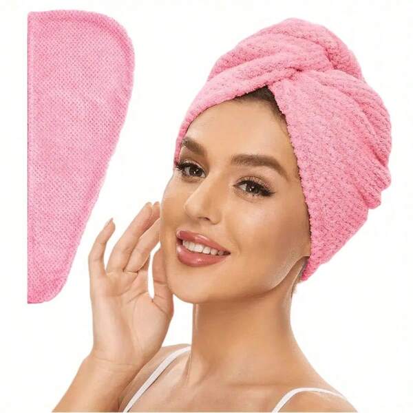 1 serviette de cheveux en polyester à séchage rapide pour femmes - serviette bouclée super absorbante avec sangle noire élégante - séchage rapide, super absorbante, légère avec bande élastique pour une tenue sécurisée, ultra douce et à séchage rapide pour une utilisation après la douche - parfaite pour les salles de bain à la maison.