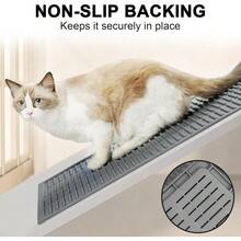 Large Cat Litter Mat: Smooth Silicone Raised Grooves Reduce Tracking Pee Vomit Soft Stool 30s RinseClean Scrub Soft On Paws For Senior And MultiCat Homes - 大號32x21英寸 - 查看 7