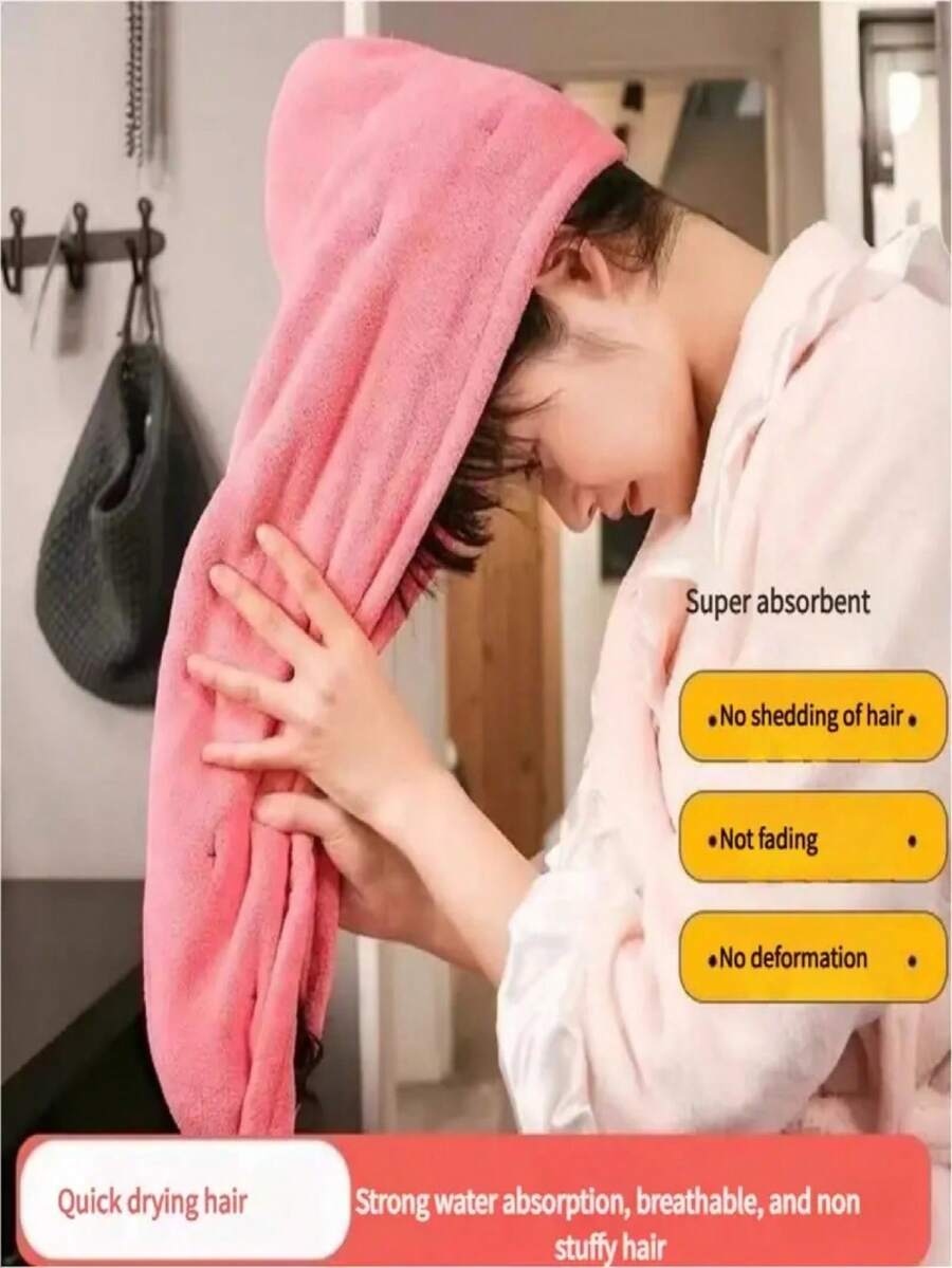 Mũ khăn thấm hút cao dành cho nữ - Sợi nhỏ hai lớp, màu pastel mềm mại | Khăn quấn làm khô tóc nhanh khô & xứng tầm spa - Nhiều màu - Xem 1