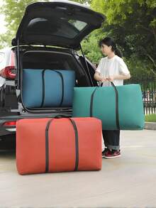 超大储物袋、手提搬家行李袋、大容量防水衣物收纳袋，适合旅行携带、宿舍必备搬家用品、网格图案防水手持超大容量收纳袋，适用于床上用品、搬家箱加厚防水行李袋、防水网格印花收纳袋、衣物、搬家和打包、返校必备品、学生返校行李整理袋 - 彩色 - 查看 6