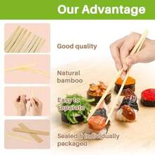 New 40 Pairs Wooden Chopsticks Disposable  Chopsticks Chinese Food Japanese Sushi Korea Ramen Asian Cooking Hibachi Party Paper Packaging Individually Packaged Restaurant Business