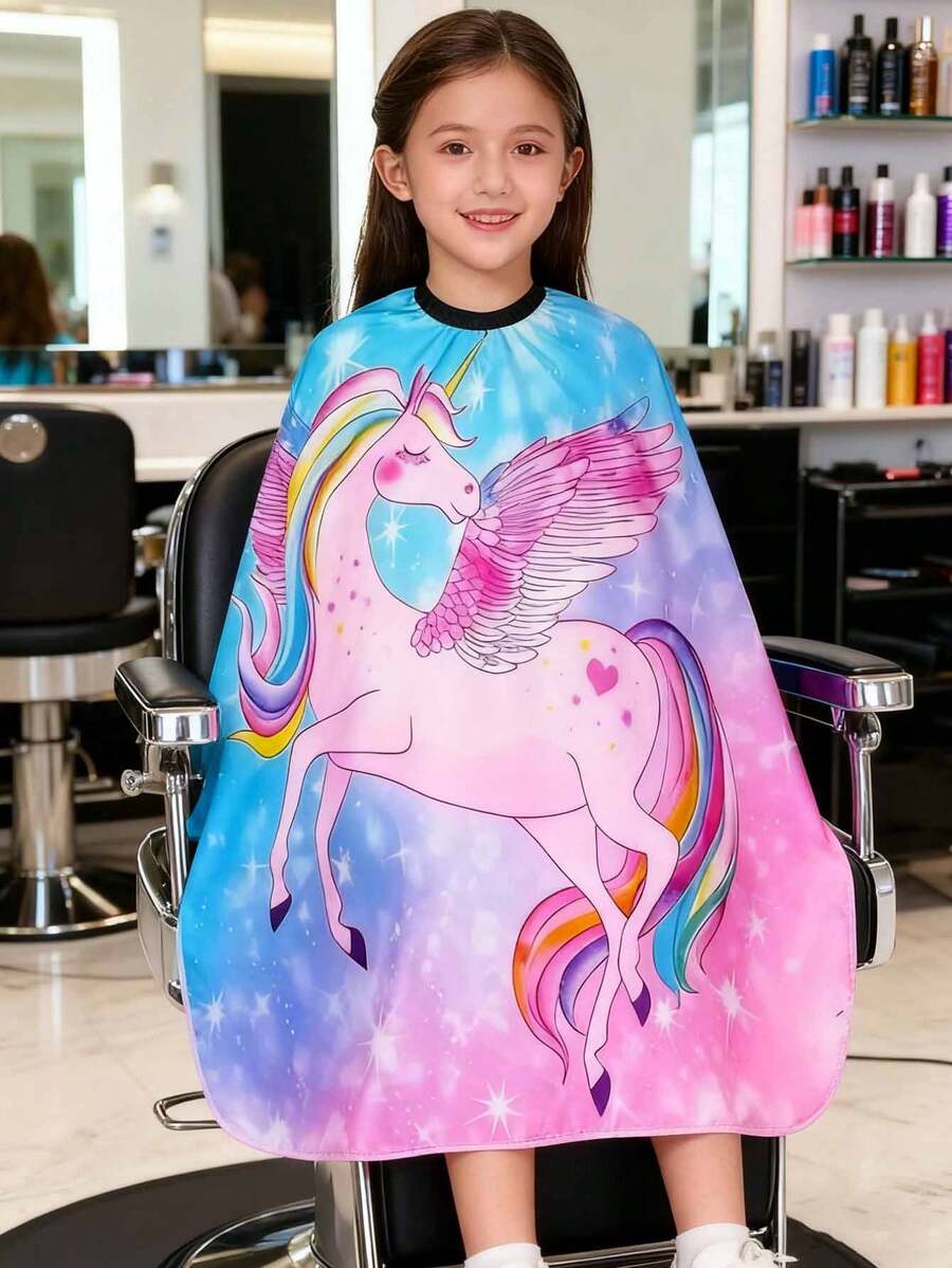 1 件可调节独角兽和恐龙理发披肩 - 涤纶，适合女孩和男孩 - 彩色 - 查看 1