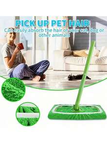 4 Reusable Mop Pads: Washable, Highly Absorbent, Suitable For Both Dry And Wet Cleaning, Green Polyester Fiber With White Edge Circular Design, Compatible With Most Flat Mops, No Mop Head Included, Efficient Floor Care Tool, Meticulous Surface Treatment, Highly Absorbent Material - màu xanh lá - Xem 11