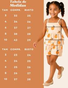 Conjunto Ciganinha Balone e Shorts Infantil Menina - Pêssego - Visão 2