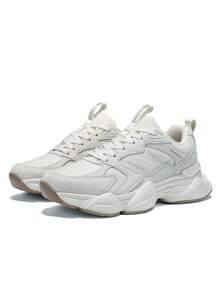 baasploa 2026新款女士休闲运动鞋，时尚米色女士休闲运动鞋，轻便公路跑鞋，户外旅行徒步运动鞋，多功能运动鞋，时尚厚底运动鞋，轻便女士厚底运动鞋，女鞋，适合秋冬季节穿着 - 米色 - 查看 3