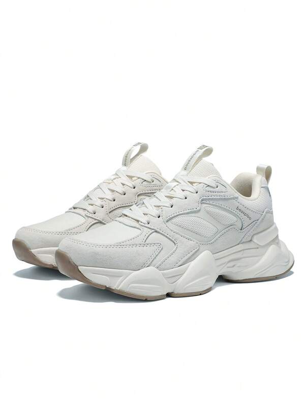 baasploa 2025 Nuevos zapatos deportivos casuales para mujer, zapatos deportivos casuales de moda en beige para mujer, zapatos para correr ligeros, zapatos deportivos para viajes al aire libre, zapatillas urbanas unisex, zapatillas gruesas reflectantes de moda, zapatillas gruesas ligeras para mujer, zapatos para mujer, adecuados para otoño e invierno.