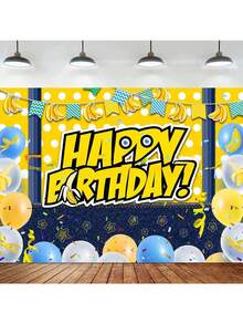Minions 1pc Minions Medium Size Thickened Polyester Material Fun Cartoon Minions Pattern European And American Style Banner Shape HD Printing Shooting Screen Party Background Cloth Suitable For Birthdays, Festivals, Family Gatherings, Campus Decoration, Photo Check-In Decoration Background Cloth Hot Selling