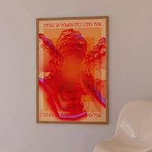 1pc Unframed Affirmation Poster, 70s Poster, Red Wall Art, Wall Art, Hippie Print, Retro Poster, Room Decor, Vintage Print, Eye Poster