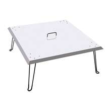 Stainless Steel Fire Pit Cover Square Fire Pit Burner Cover To Push Heat Down And Out Fire Pit Lid With Foldable Legs And Carrying Handle - Silver - View 8