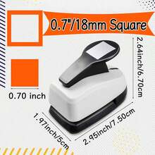 Paper Cutter Hole Punches Punchers Tool 0.7 Inch 18mm Square Holes Shapes Suitable For DIY Photo Paper Art Craft Scrapbooking School Students Fashion Daily Portable
