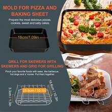 Juego de accesorios para freidora de aire, sartén para pizza, utensilios para hornear y pasteles para la serie de sartenes de 5,5 l