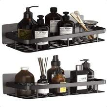 Shampoo Soap Shelf Support Bathroom Adhesive Wall Box Luxury Color Black Premium Aluminum - 01 貨架 - 查看 4