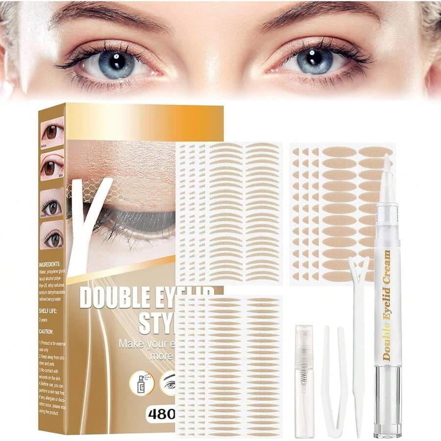 Cinta de párpado Tiras para Párpados Caídos 480 Piezas de Cintas para Párpados Caídos Elevador Instantáneo Elevador Instantáneo de Párpados para Manchas/Gotas/Párpados Caídos - 1 - Ver 1