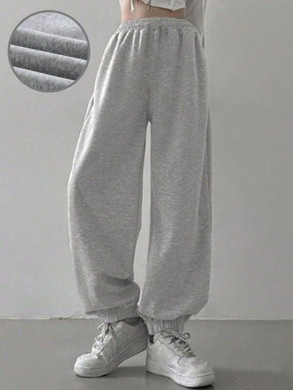 1pc Girls/Teens' Fashionable Solid Color Casual Sports Jogger Pants, Autumn/Winter