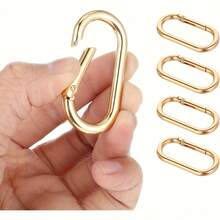 5pcs Large Keychains, Gold Connecting Metal Rings, Wallet Strap Extender, Suitable For Outdoor Use, Backpack Shoulder Strap Connection, Pet Tags - Vàng - Xem 8
