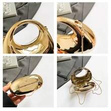 [Luxury Clutch] Luxury Acrylic Clutch Purse | Elegant Ladies Ball Shell Clip Wallet, With Chain, Magnetic Closure, Theme Occasion Accessories, Unlined Interior, For Wedding, Party, Date, Daily Use, Valentine's Day Gift