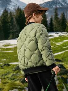 Balabala BalaOne Kids' Lightweight Down Jacket 2025 Winter, Cozy Inner Layer For Boys & Girls - Olive Green - View 3