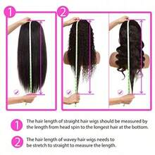Luxangeles Straight Hair V Part Wig Blended Human Hair 200% Density 34Inches Upgrade Brazilian Glueless Non Lace Front Blended Wigs Full Machine Made Wigs For Women Blended Human Hair Head Clip In Half Wig Daily School Use - Natural Black - 查看 10