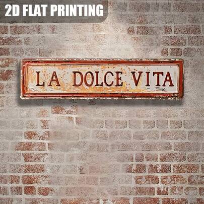LA DOLCE VITA" Acrylic Sign - 15.7''x3.9'' | Retro Wall Art For Home, Bedroom, Cafe & Bar Decor | Versatile Door Accent & Holiday Gift.