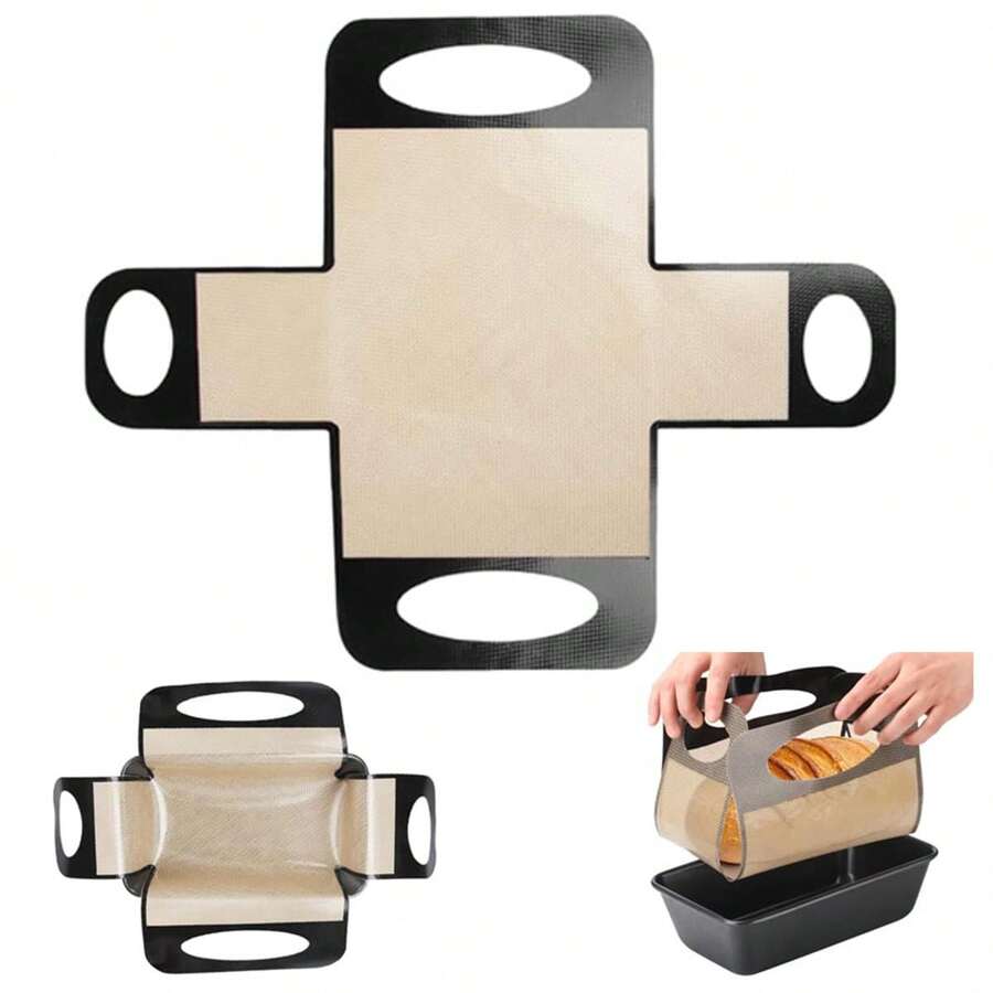 1pc Reusable Silicone Bread Mold Liner, Bread Proofing Basket And Fermentation Tray - Non-Stick And Easy To Clean Dough Transfer Tool With 4 Handles