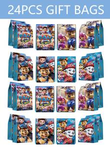 12/24 buc Pungi de hârtie pentru cadouri cu tema "Marile realizări" de la Patrula Cățelușilor, pentru festivaluri și aniversări, pungi de hârtie kraft, pungi pentru bomboane, pungi tote