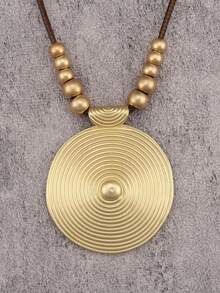 1pc Personalized Retro Metal Punk Necklace For Men, With Movable Hands & Feet, Creative Diamond Inlay Oil Drip Square, Robot, Rabbit Or Teddy Bear 3D Alloy Pendant, Beaded Chain With Adjustable Length, Couple Jewelry