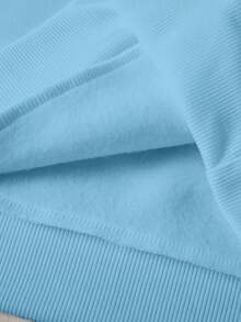 Custom Autumn/Winter Women's Hoodies - Halloween Customization - Front, Back, Double-Sided Customization, Add Your Own Photos (Family Photos/Selfies/Pet Photos) To Design Your Personalized Printed Hoodies, Custom Family Member Hoodies With Baby/Couple/Family/Pet Photos, Customized Comfortable Pet Hoodies, Personalized Pet Sweatshirts, Cute Pet Photo Printed Women's Hoodies - Baby Blue - View 8