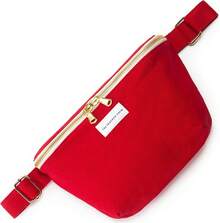 Bolsa de Cinturón Cruzada con Estampado de Leopardo en Lona de Algodón – Ligera, Cómoda y Elegante Bolsa de Viaje Diseño  y Uso Diario – Riñonera con Doble Cremallera para Hombres y Mujeres - Nómada Rojo - Ver 12