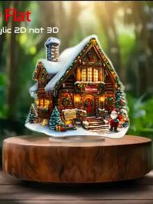 2D Acryl flache Boho Stil Lebkuchenhaus Deko - Feiertags Heim- & Bürodekoration, Multifunktional, mit Ständer Weihnachtsdekoration Zuhause Weihnachtsgeschenke Weihnachtsdeko