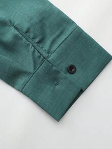 Muslim Men's Formal Robe, Long Sleeve Solid Color Loose Traditional Islamic Men's Clothing, Kaftan Festival Arabic Robe - Green - View 8