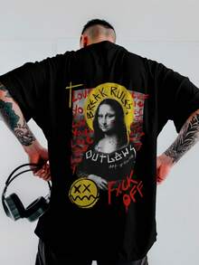 Shirt T-Shirt StreetMonalisa Oversized Streetwear Unisex Ref3910 - 黑色 - 查看 1